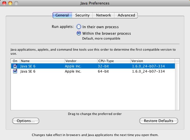 Make sure 32 bit version is listed above the 64 bit version